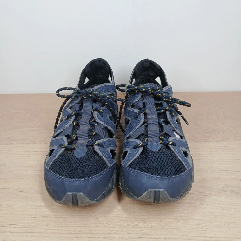 Merrell All Out Blaze Sieve Men's 11 Navy Blue Leather Mesh Hiking Water Sandals